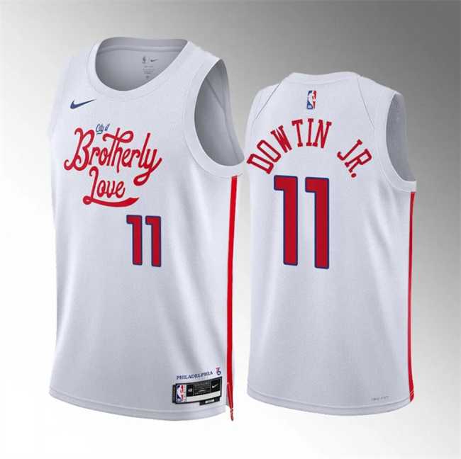 Men's Philadelphia 76ers #11 Jeff Dowtin Jr White City Edition Stitched Jersey Dzhi,We sell and wholesale Men's Philadelphia 76ers #11 Jeff Dowtin Jr White City Edition Stitched Jersey Dzhi on line form chian!